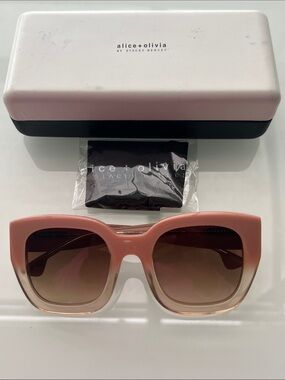 Alice + Olivia Pink Gradient Square Sunglasses